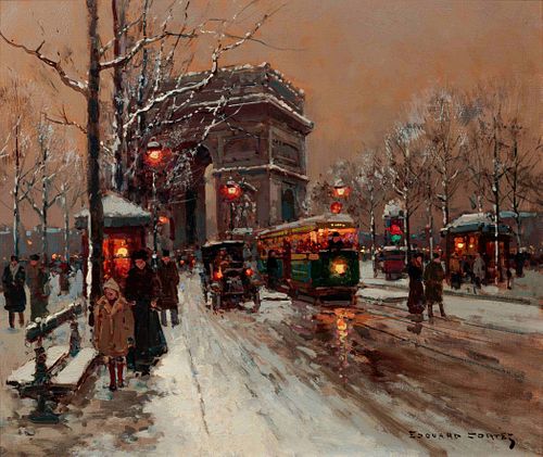 Edouard Leon Cortes
(French, 1882-1969)
Avenue de Friedland, Snow
