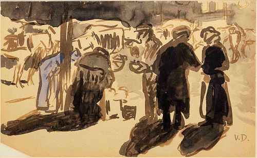 Kees van Dongen
(Dutch/French, 1877-1968)
Le marche, rue Lepic, Paris