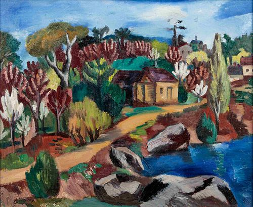 Jan Matulka
(American/Czech, 1890-1972)
New England Landscape, c. 1925