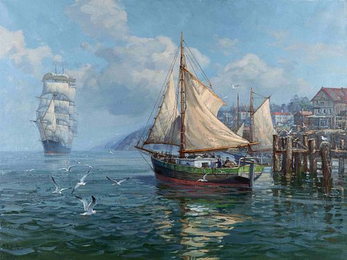 Charles Vickery
(American, 1913-1998)
Ships in the Harbor