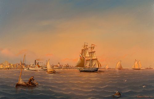 William R. Davis
(American, b. 1952)
Day Steamer Mooring in Outer Nantucket Harbor
