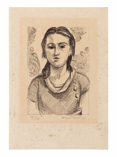 Henri Matisse
(French, 1869-1954)
Taªte de jeune fille, 1925