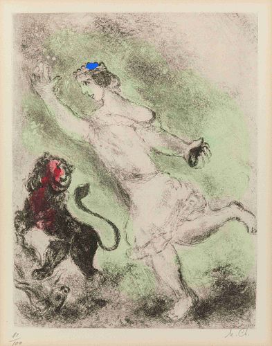 Marc Chagall
(French/Russian, 1887-1985)
David and the Lion (from the Bible Series), 1958