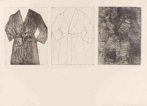 Jim Dine
(American, b. 1935)
Etching, Self-Portrait (Ivory), 1969-1972