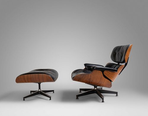 Charles and Ray Eames (American, 1907-1978 | American, 1912-1988) Lounge Chair and Ottoman, model 670 and model 671, Herman Miller, USA