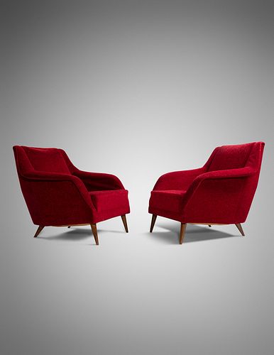 Carlo De Carli (Italian, 1910-1999) Pair of Lounge Chairs, Cassina, Italy, c. 1954 