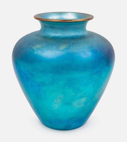 Steuben, American, Early 20th Century, Blue Aurene Vase