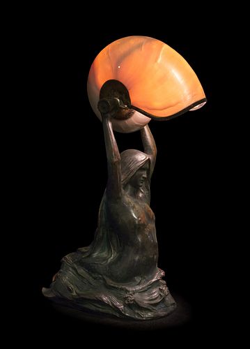Tiffany Studios, American, Early 20th Century, Nautilus Table Lamp, c.  1905, with a Mermaid base cast from a model by Louis Gudebrod for sale at  auction on 19th May | Bidsquare