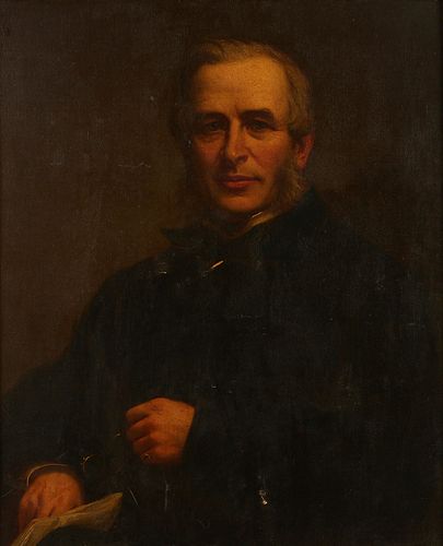 19th c. Portrait of a Gentleman Painting on Canvas