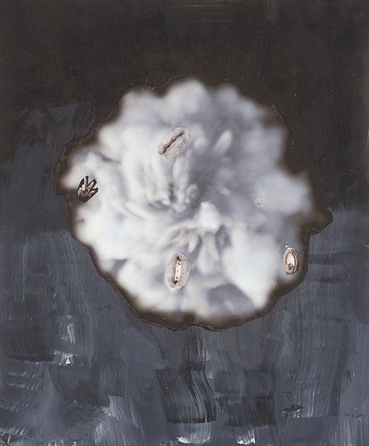 Tony Oursler Mixed Media Collage on Paper