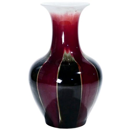 Large French Ceramic Vase Sang De Boeuf, 1960s