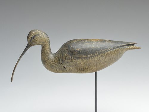 Large curlew carved in the style of Walter Brady, Marty Hanson, Hayward, Wisconsin.