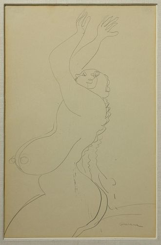 Gaston LaChaise (New York, 1882-1935) graphite drawing