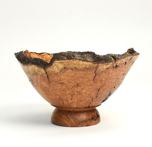 Large 20th C. burl bowl "Oak Burl" by Dustin Coates