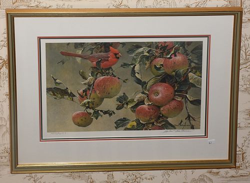Robert Bateman print, “Cardinal and Wild Apples”