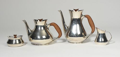 Four-piece sterling silver tea set
