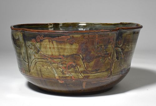 Large studio pottery bowl by John Glick