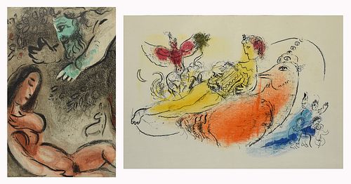 Two colored lithographs by Marc Chagall