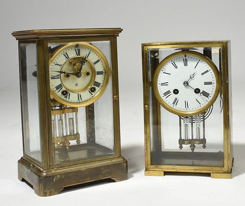 Two brass and glass carriage clocks
