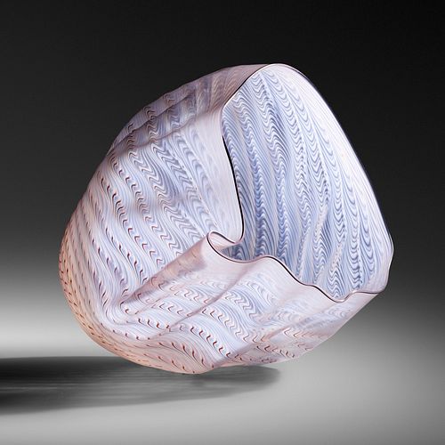 Dale Chihuly, Pink and White Seaform with Black Lip Wrap