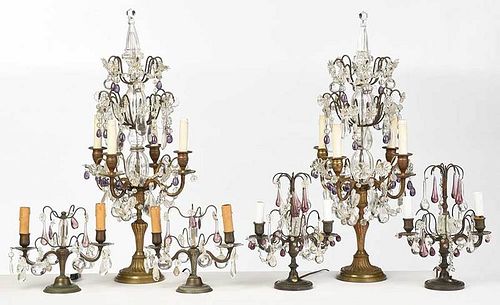 Three Pairs Venetian Style Candelabra Lamps