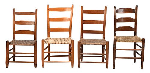 Collection of Four Tennessee Ladder Back Chairs