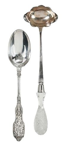 Silver ladle and spoon