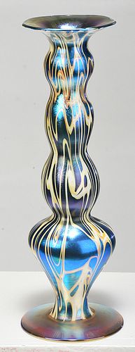 Quezal "King Tut" Art Glass Vase