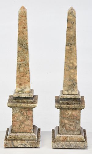 Pair of Marble Obelisks