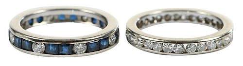 Two 14kt. Gemstone Eternity Bands