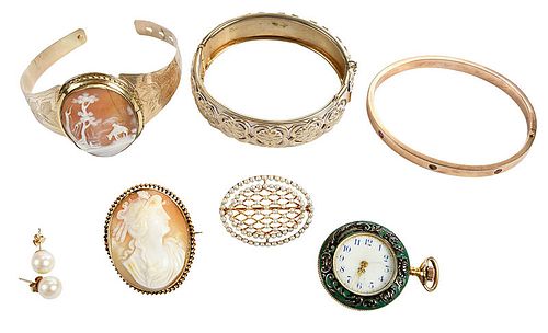 Seven Pieces Antique Jewelry