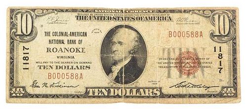Roanoke Virginia National Banknote 