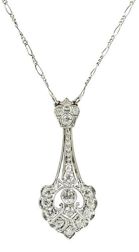 Antique Platinum Diamond Necklace