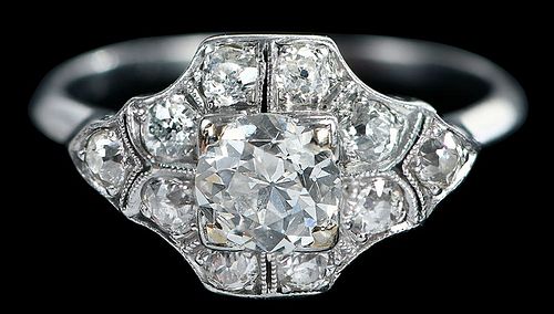 Antique Platinum Diamond Ring