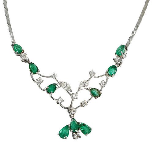 18kt. Emerald and Diamond Necklace