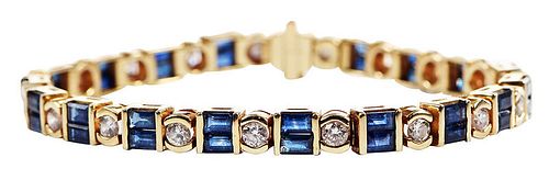 18kt. Sapphire and Diamond Bracelet