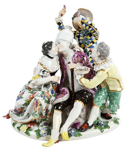 Meissen Figural Group, Mockery of Age