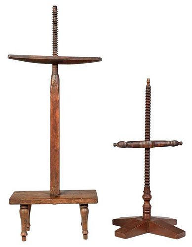 Two Adjustable Wooden Candle Stands