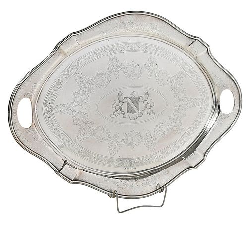English Silver Two Handle Tray 