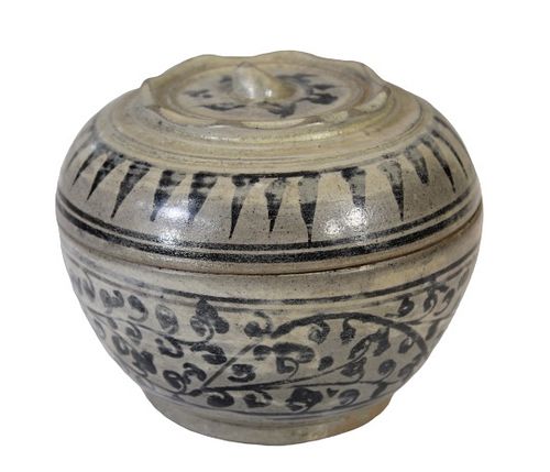 15th Century Thai Sawankhalok Ceramic Covered Bowl