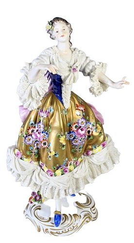 Dresden Hand Painted Porcelain Dancing Lady