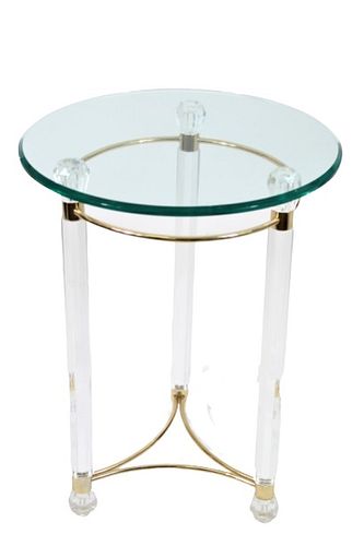 Modern Beveled Glass Top Side Table