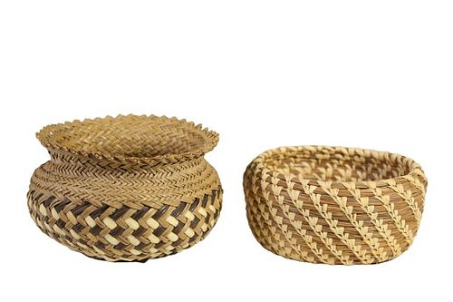 Pair of Cherokee Woven Baskets