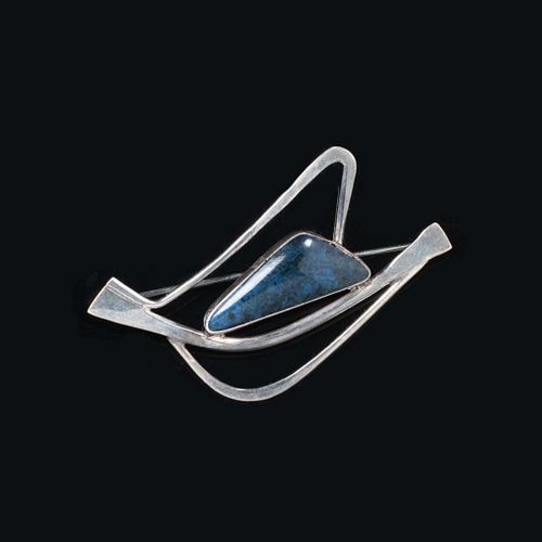 Modern Brooch With Blue Stone