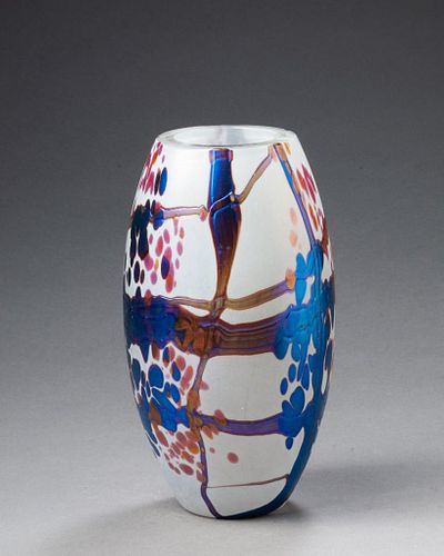 Art Glass Vase With Spatter Design