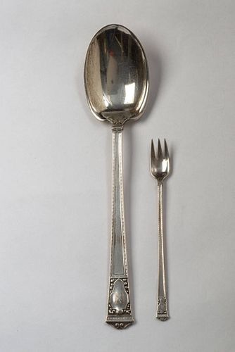 Tiffany & Co. San Lorenzo Serving Spoon and Oyster Fork.