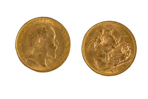 Two British Sovereign Gold Coins.