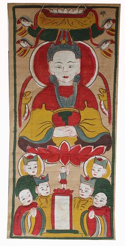 Antique Korean Shaman Painting, Signed.