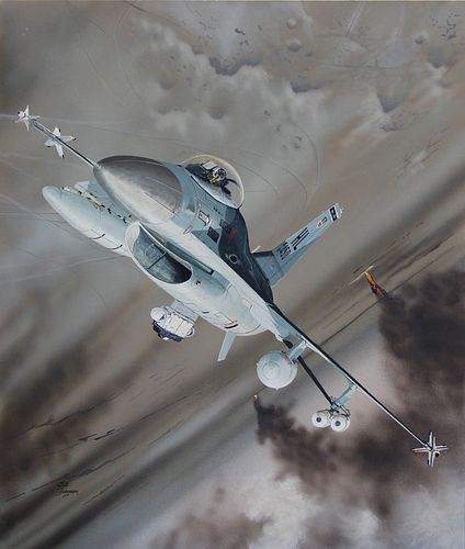 Steve Ferguson (B. 1946) "F16C Fighting Airplane"