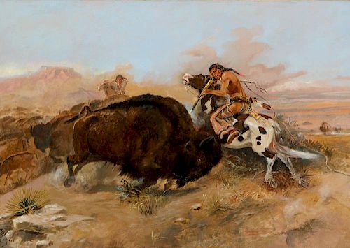 Charles M. Russell (1864-1926), Meat for the Tribe